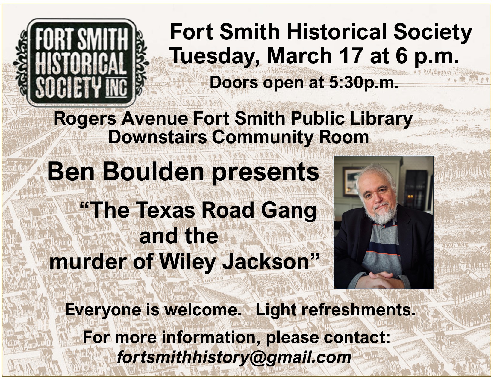 March Meeting to Feature Author Ben Boulden